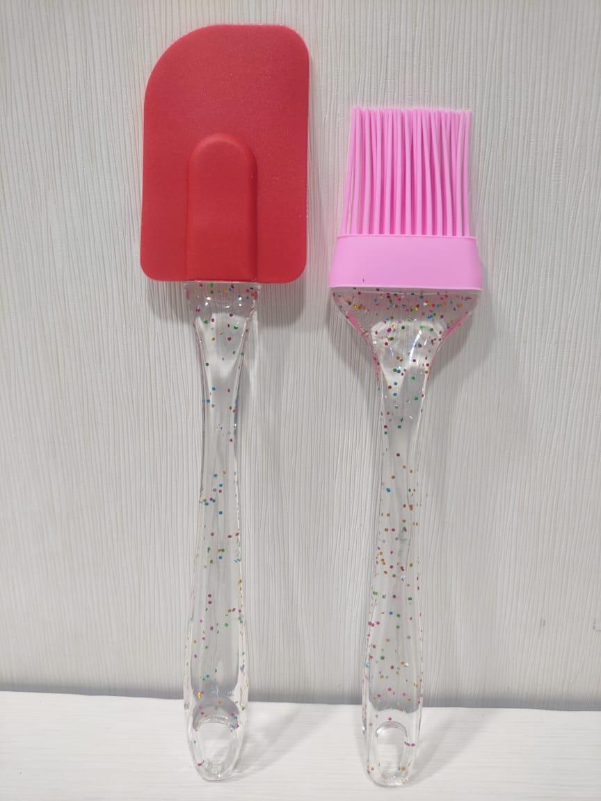 2Pc Exquisite Silicone Brush & Spatula Set