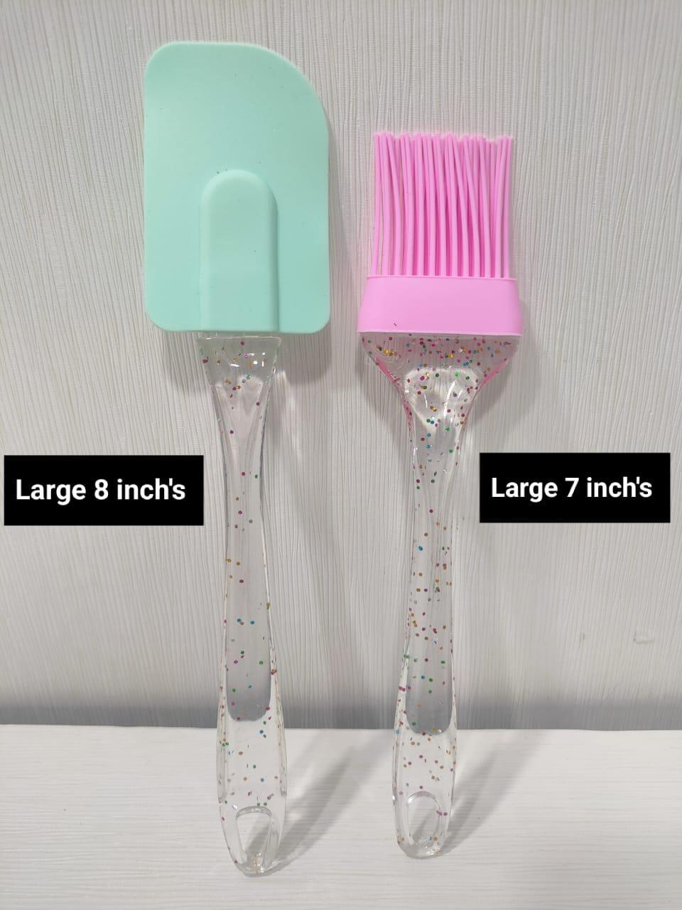 2Pc Exquisite Silicone Brush & Spatula Set